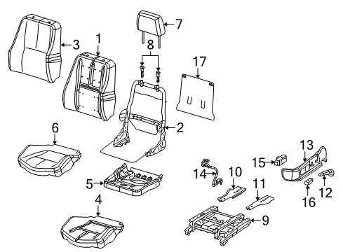 2007 Pontiac Grand Prix Driver Seat Components Diagram