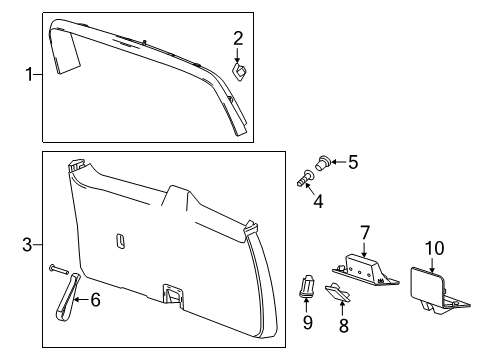 2020 Cadillac Escalade ESV Interior Trim - Lift Gate Diagram