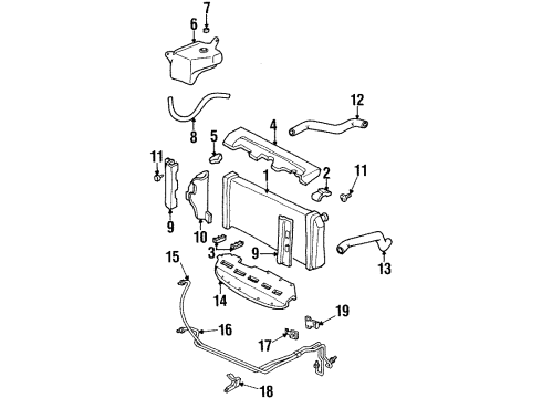 1999 Buick LeSabre Radiator & Components Diagram