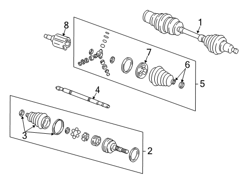 2005 Buick Park Avenue Drive Axles - Front Diagram