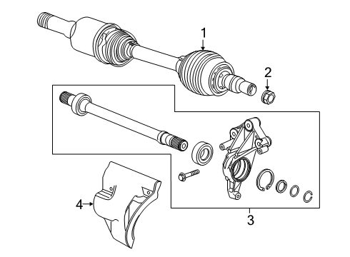 2024 Cadillac XT4 Drive Axles - Front Diagram