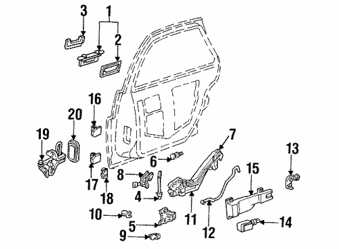 1994 Buick Regal Check Strap, Rear Lower Diagram for 10204703