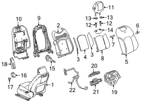 2020 Cadillac CT6 Recliner Bolt, Driver Side Diagram for 11547008