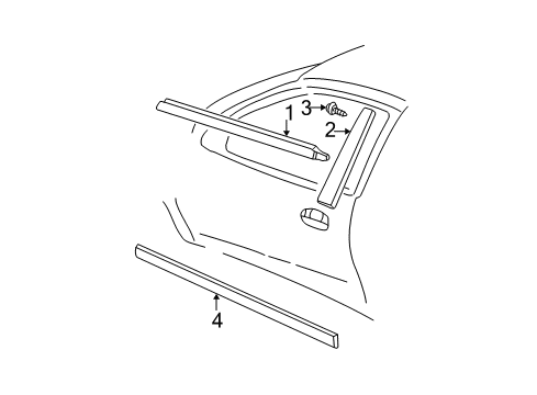 2005 Chevy Cavalier Exterior Trim - Door Diagram