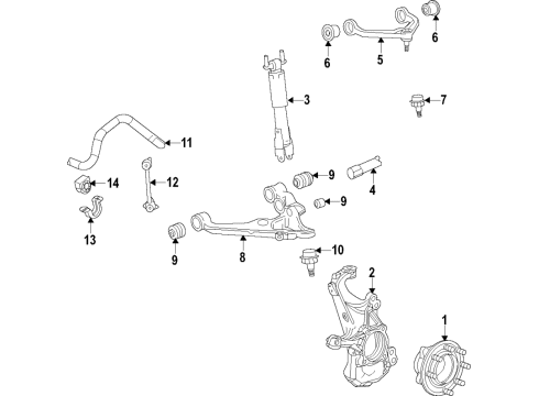 2022 Chevy Silverado 2500 HD Stabilizer Bar Bracket Diagram for 84396074