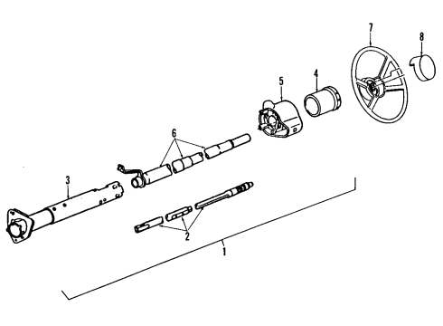 1998 Chevy Astro Steering Column, Steering Wheel Diagram 3 - Thumbnail