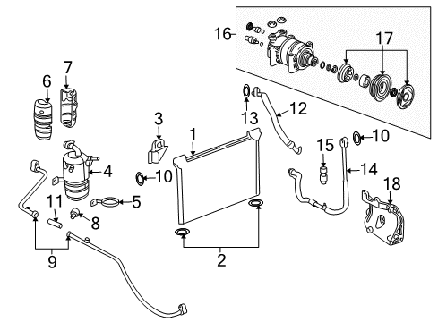 2002 Cadillac Escalade EXT Compressor Assembly Diagram for 19433085
