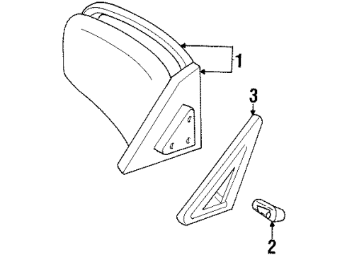 2000 Chevy Prizm Mirror, Black Diagram for 94857544