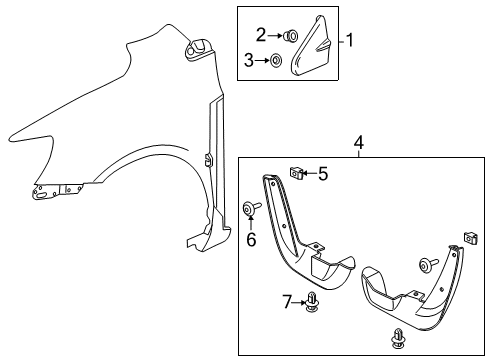 2017 Chevy Sonic Exterior Trim - Fender Diagram