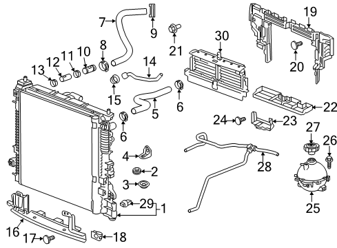 2020 GMC Acadia Radiator & Components Diagram 3 - Thumbnail