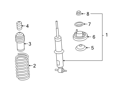 2007 Saturn Sky Struts & Components - Front Diagram