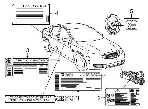2012 Chevy Caprice Information Labels Diagram