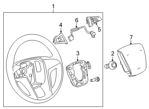 2011 GMC Terrain Cruise Switch, Jet Black Diagram for 20851372