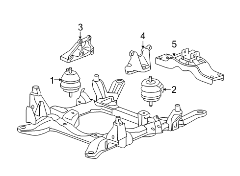 2008 Cadillac STS Engine & Trans Mounting Diagram 3 - Thumbnail