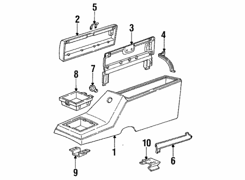 1986 GMC S15 Jimmy Console Mount Bracket Diagram for 14046119