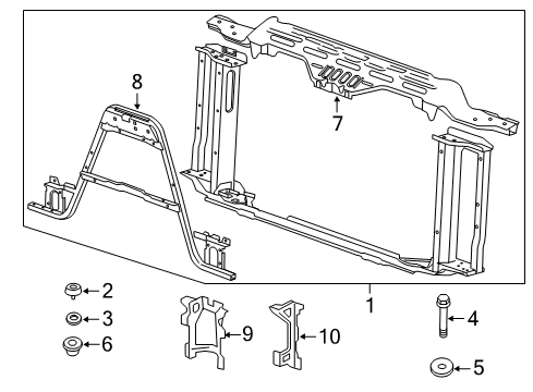 2014 Chevy Silverado 2500 HD Radiator Support Diagram