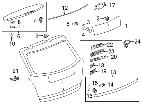2012 Chevy Captiva Sport Nameplate Diagram for 84310387