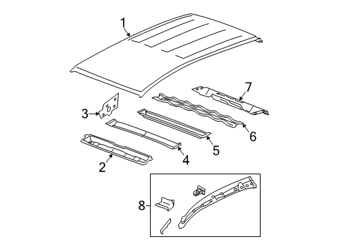 2005 Chevy Equinox Roof & Components Diagram