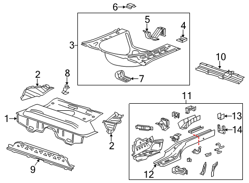 2020 Chevy Sonic Rear Body - Floor & Rails Diagram 1 - Thumbnail