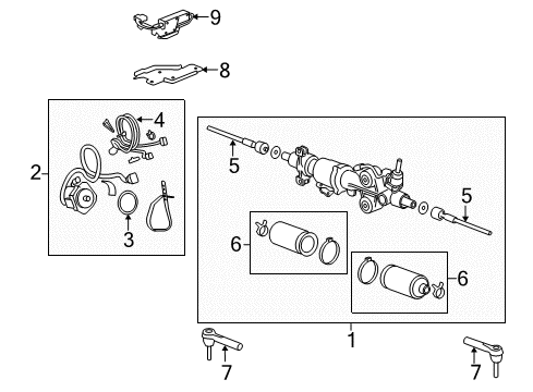 2011 GMC Sierra 1500 Outer Tie Rod Diagram for 15895646