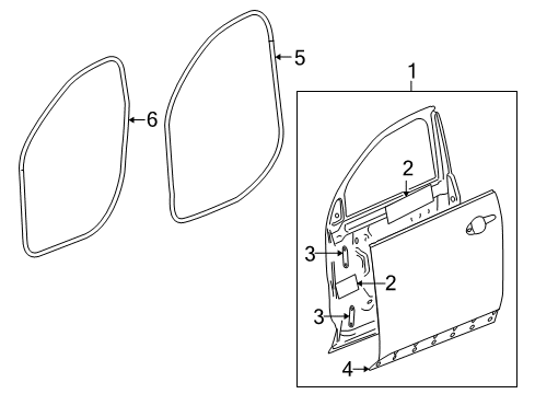 2010 GMC Terrain Front Door, Body Diagram