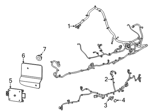 2022 Chevy Corvette Electrical Components - Rear Bumper Diagram