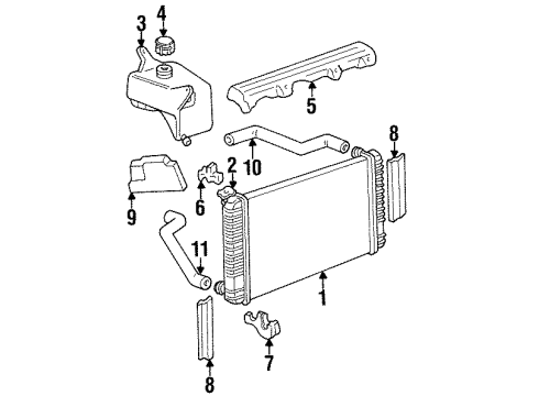 1994 Buick LeSabre Radiator & Components Diagram