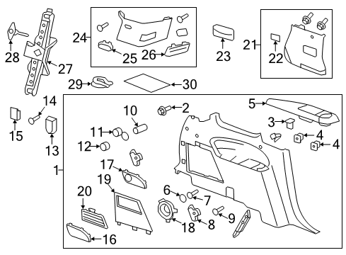 2013 GMC Acadia Door, Driver Side Diagram for 20952900
