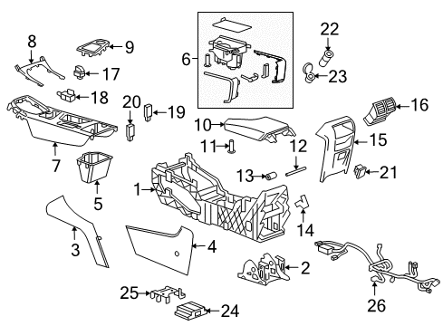 2012 Buick Regal Cup Holder Diagram for 22742330
