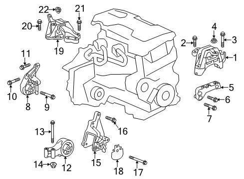 2016 Buick Verano Transmission Mount Bracket Diagram for 22976118