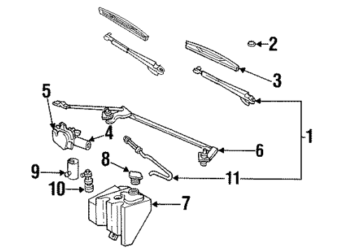 1994 Buick Commercial Chassis Windshield - Wiper & Washer Components Diagram