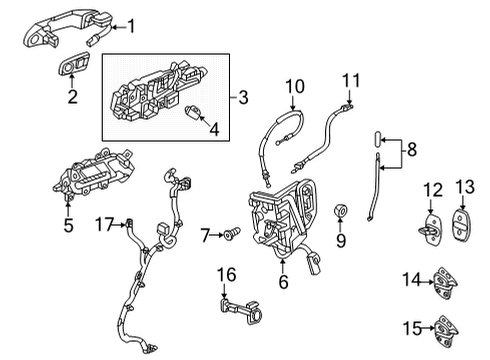 2023 GMC Hummer EV Pickup Handle Base, Rear Driver Side Diagram for 13550995