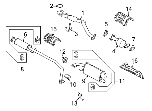 2010 Chevy Aveo Heat Shield Diagram for 96536997
