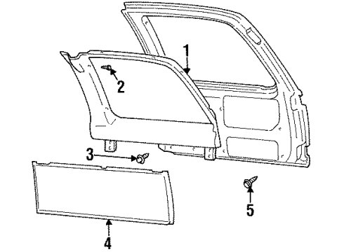 1999 GMC Yukon Interior Trim - Back Door Diagram