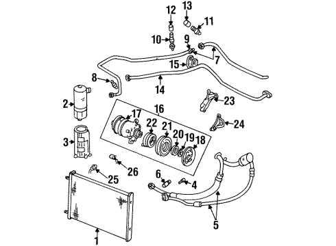 1997 Oldsmobile Aurora Alternator Bracket, Front Diagram for 3540162