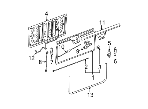 2008 Chevy Avalanche Lock Diagram for 23158823