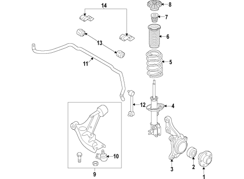 2021 Chevy Bolt EV Bushings, Lower Diagram for 42621340