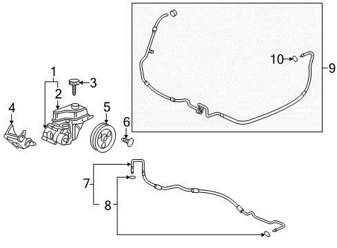 2008 Buick Lucerne P/S Pump & Hoses, Steering Gear & Linkage Diagram 4 - Thumbnail