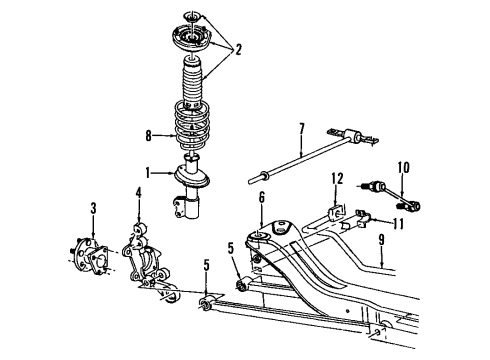 1998 Saturn SL1 Stabilizer Link Diagram for 21011129