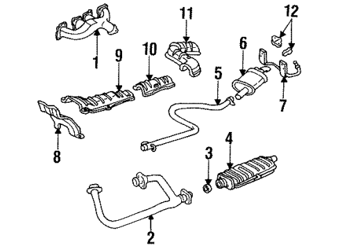 1994 Cadillac DeVille Exhaust Components Diagram