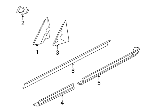 1999 Chevy Express 3500 Exterior Trim - Pillars, Rocker & Floor Diagram