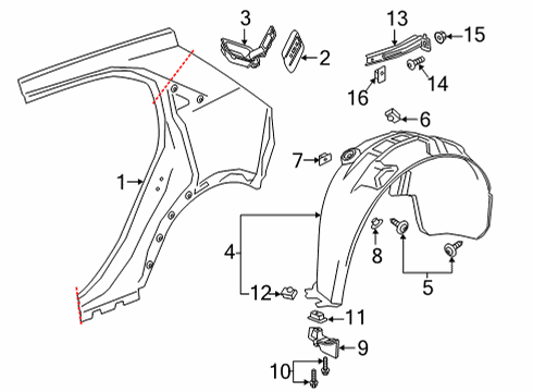 2021 Buick Envision Quarter Panel & Components Diagram