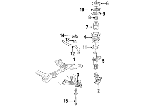 1990 Oldsmobile 98 Front Suspension, Control Arm, Stabilizer Bar Diagram 1 - Thumbnail