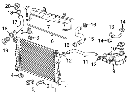2016 Chevy Sonic Upper Hose Diagram for 95129353