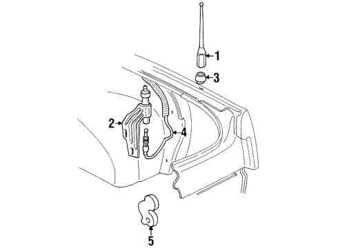 1999 Oldsmobile Cutlass Antenna & Radio, Horn Diagram