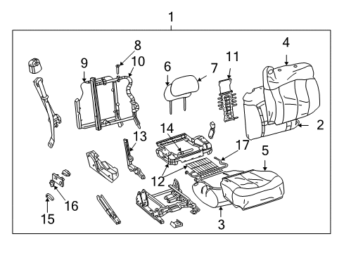 2000 Chevy Tahoe Knob, Oak, Front Passenger Side Diagram for 12473341