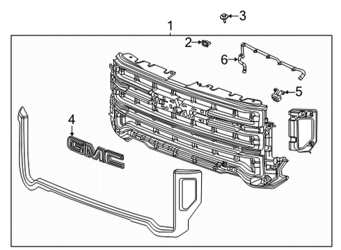 2020 GMC Sierra 2500 HD Grille & Components Diagram 1 - Thumbnail