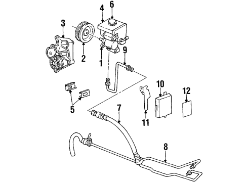 1995 Oldsmobile Achieva Upper Return Hose Diagram for 26046706