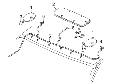 2005 Chevy Silverado 1500 Roof Lamps Diagram 1 - Thumbnail