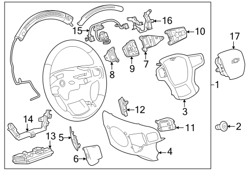 2022 Chevy Silverado 1500 LTD Paddle Switch, Jet Black, Driver Side Diagram for 85004267